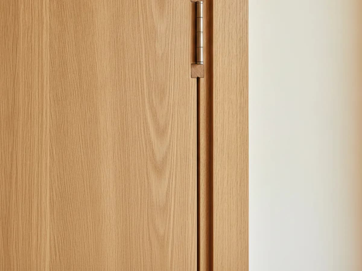 Materialdetail an einer Einbauschrank-Ecke