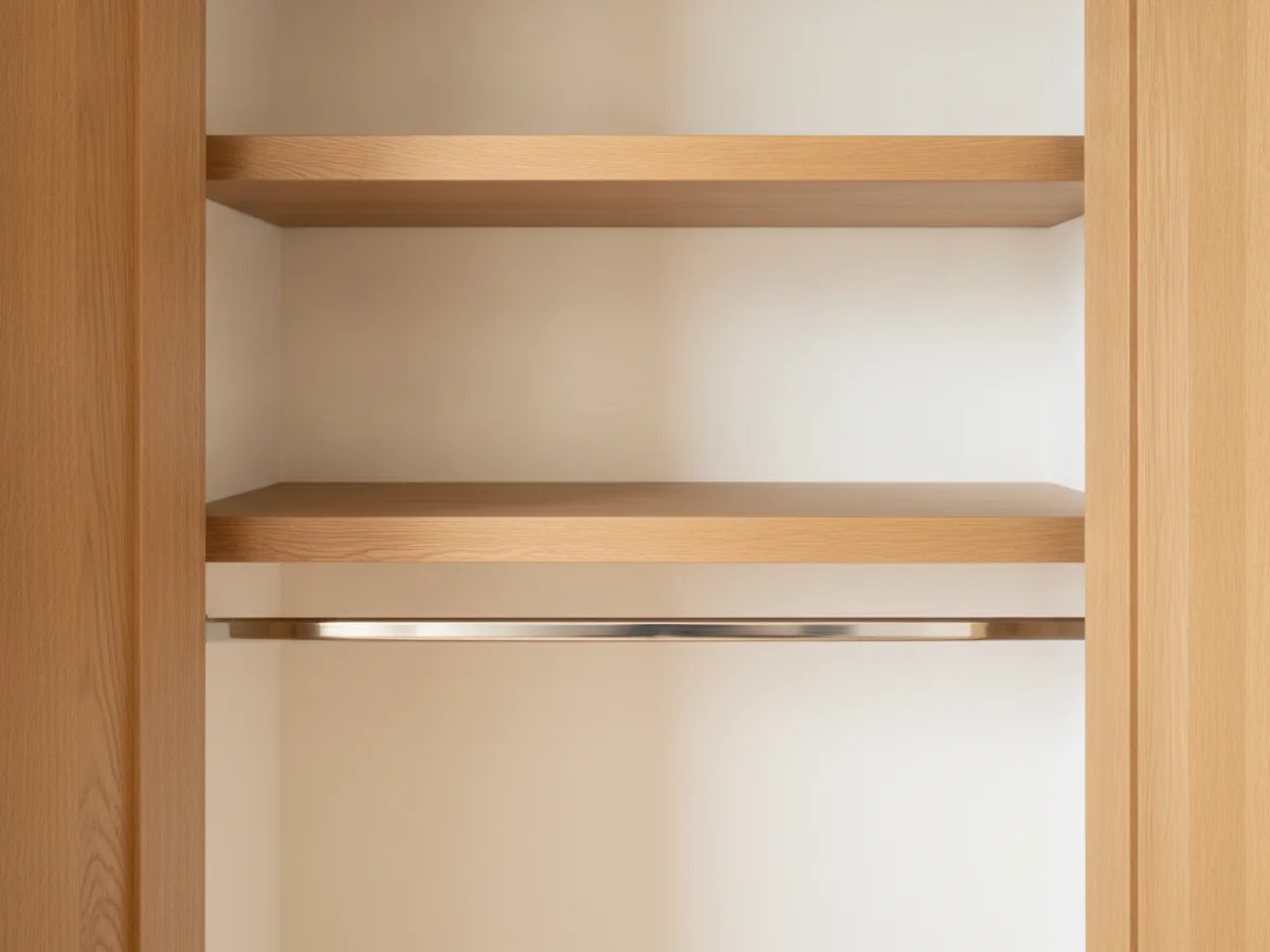 Offener Einbauschrank mit Regalen aus Massivholz